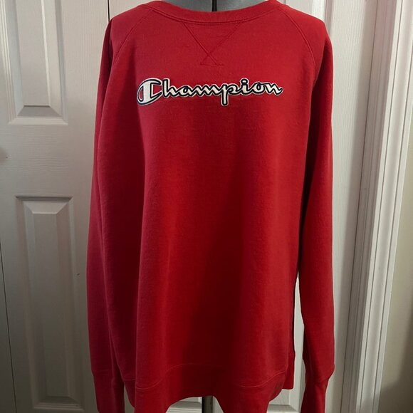 90's Champion Red Crewneck Sweatshirt - Picture 3 of 6